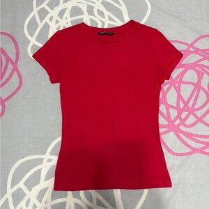 SHEIN Red Short Sleeve Top